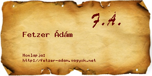 Fetzer Ádám névjegykártya